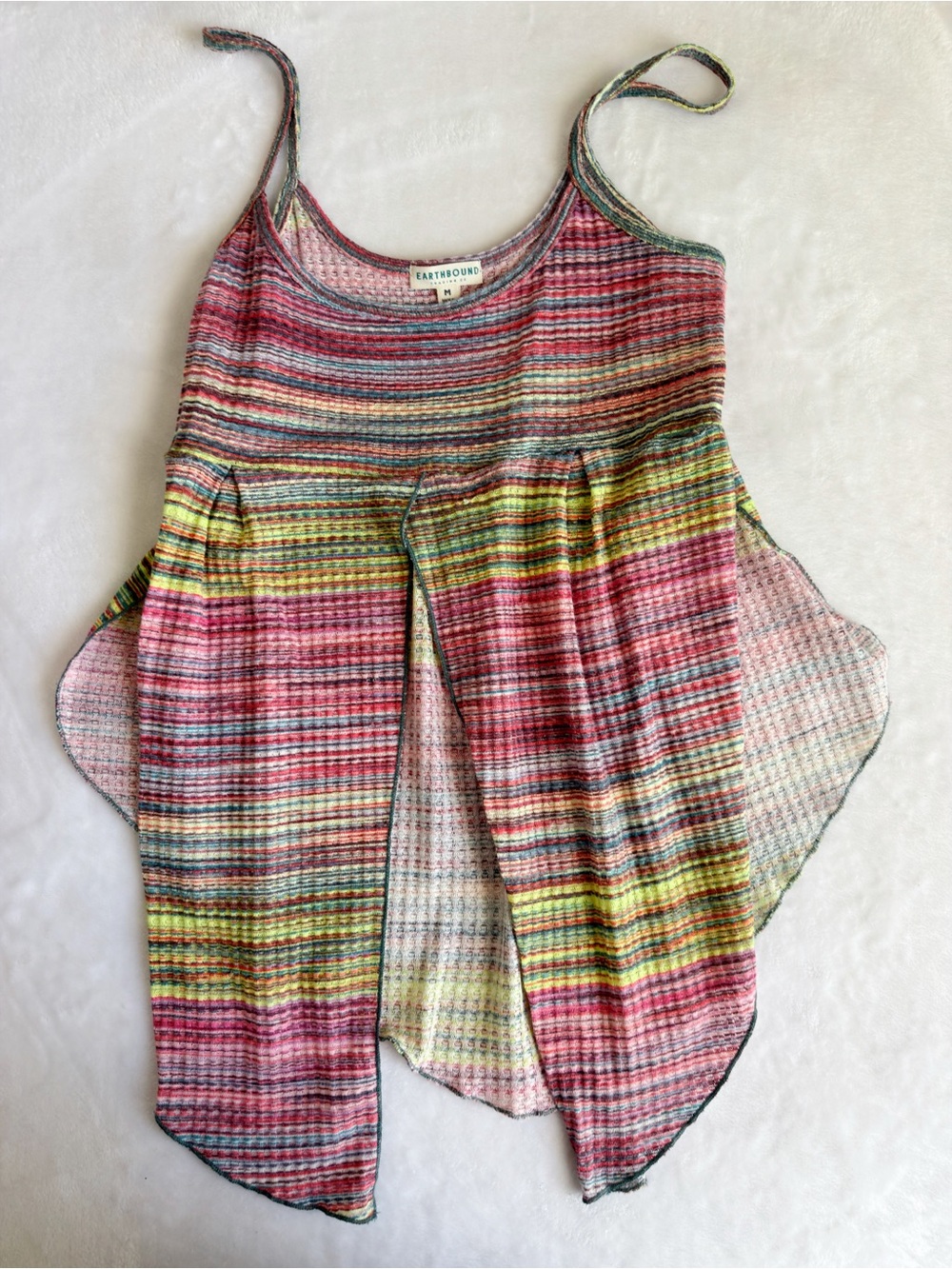 Earthbound Multicolor Striped Handkerchief-Hem Tank Top